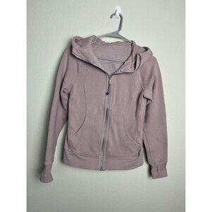 Lululemon Hoodie Womens 4 Purple Full Zip Hooded Fleece Thumbholes Logo